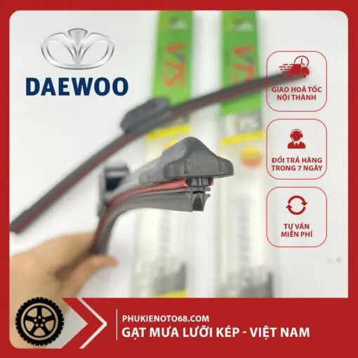 Gạt Mưa Silicone Lưỡi Kép Daewoo