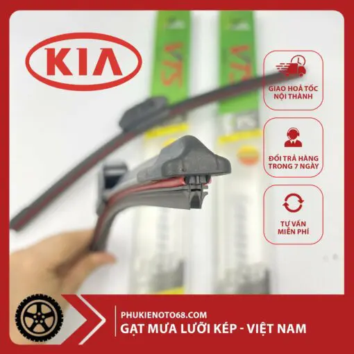 Gạt Mưa Silicone Lưỡi Kép Kia