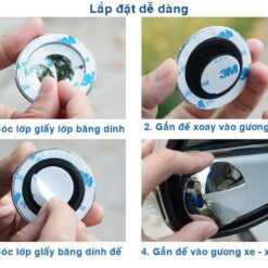 Gương cầu lồi 360 xoá điểm mù không viền - Ảnh 9