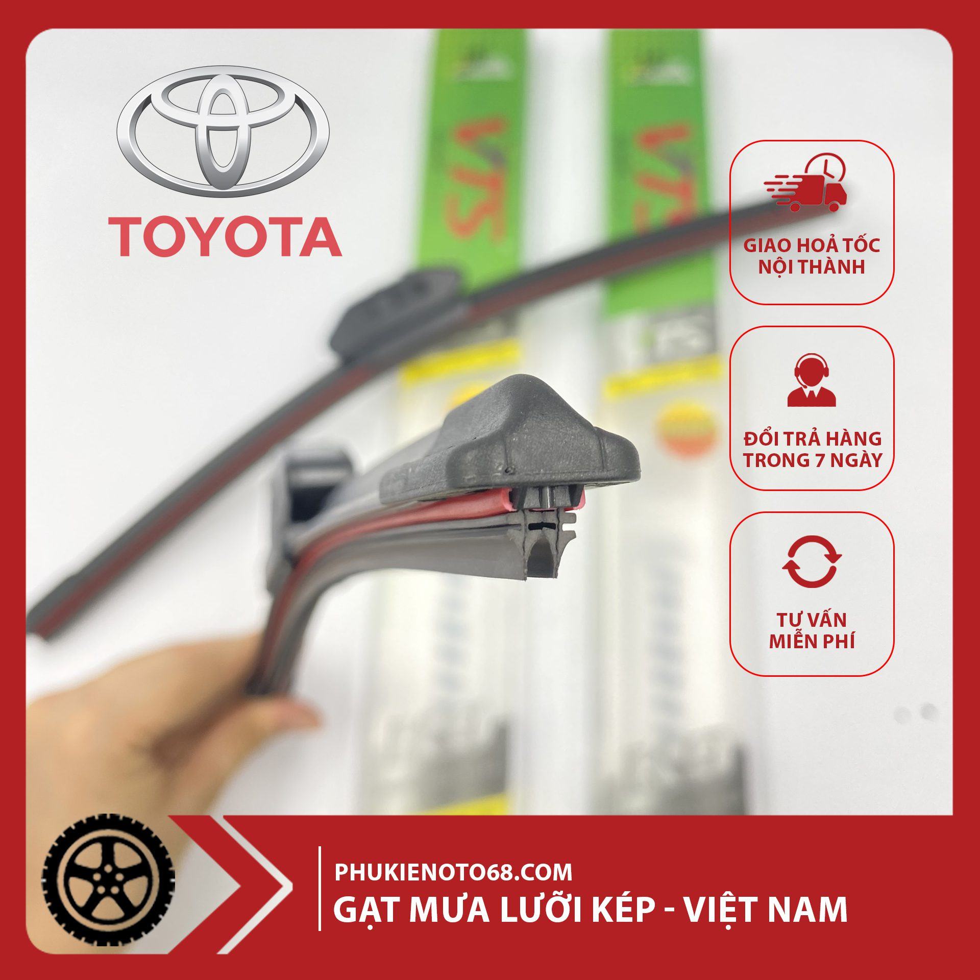 Gạt mưa lưỡi kép - Toyota Gat mua luoi kep Toyota