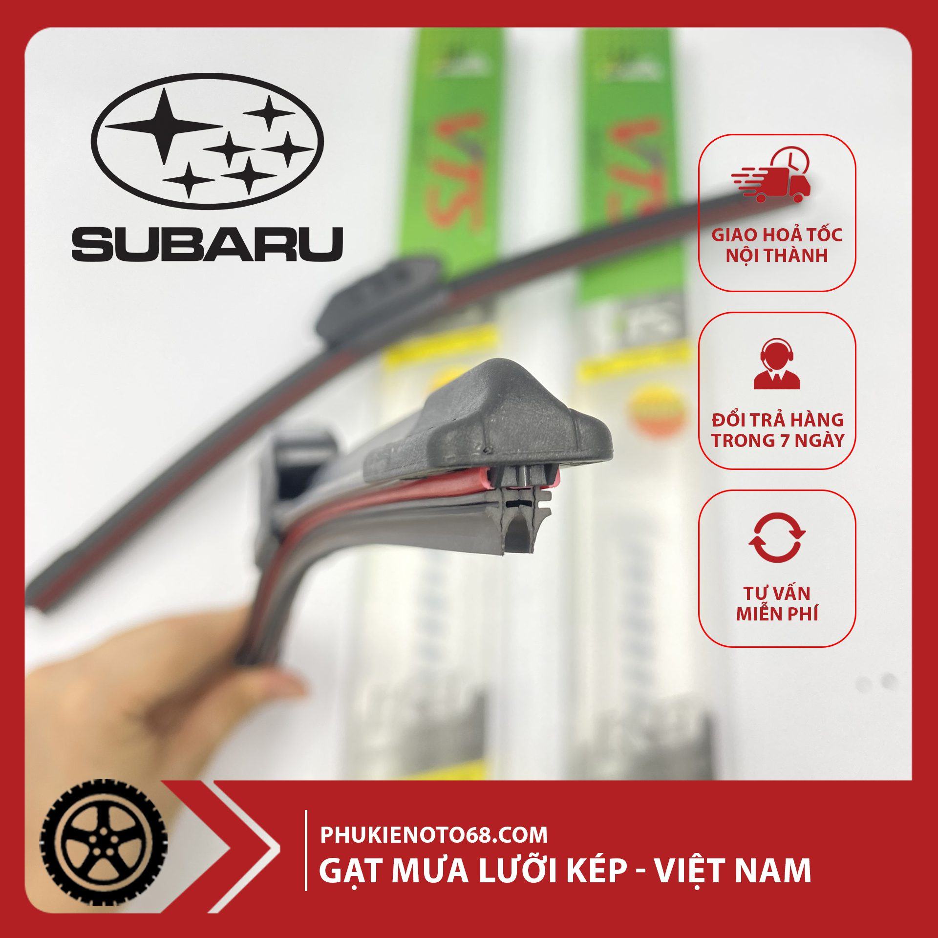 Gạt mưa lưỡi kép - Subaru Gat mua luoi kep Subaru