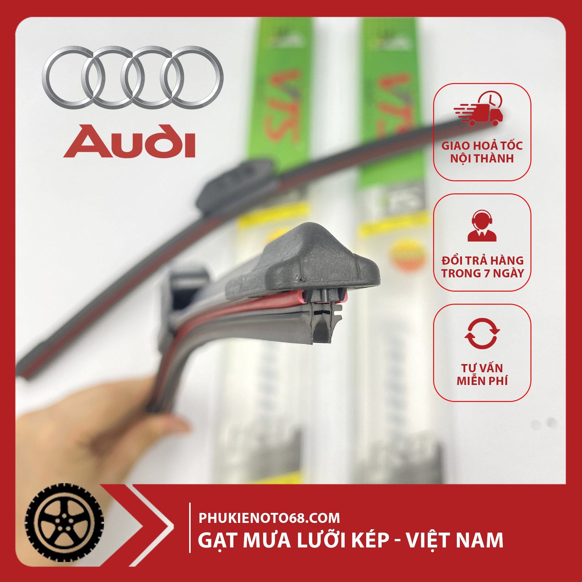 Gạt mưa lưỡi kép - audi Gat mua luoi kep audi