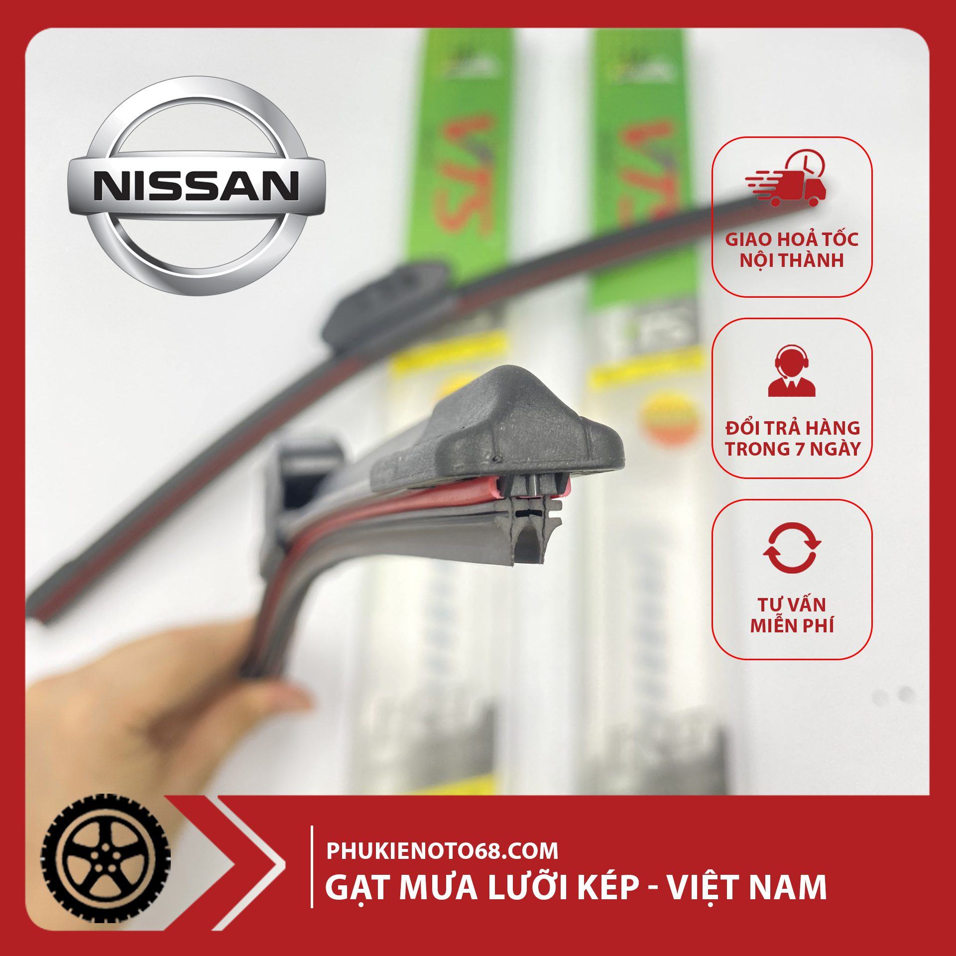 Gạt mưa lưỡi kép - nissan Gat mua luoi kep nissan