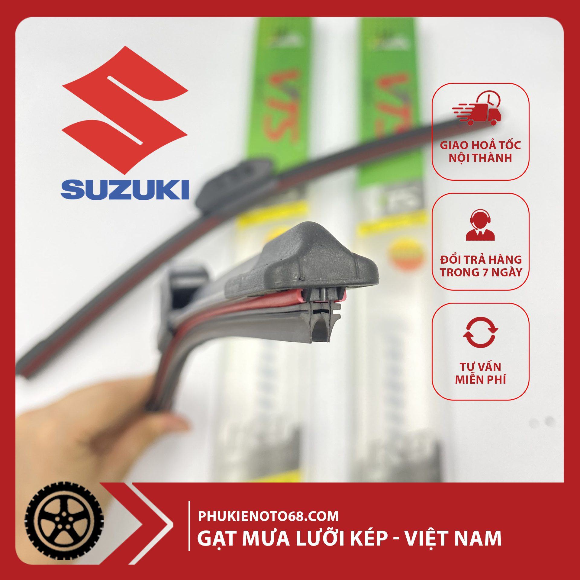 Gạt mưa lưỡi kép - suzuki Gat mua luoi kep suzuki